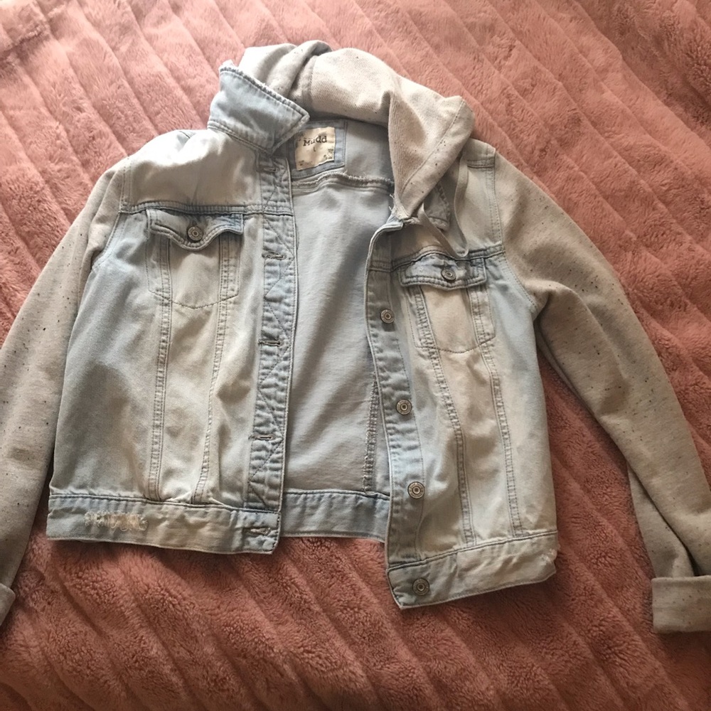 denim jacket; lage in kids, fits an adult small